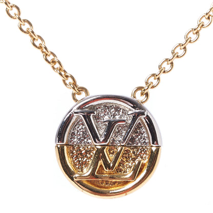 Louis Vuitton Metal L to V Necklace Gold Silver 3 of 9
