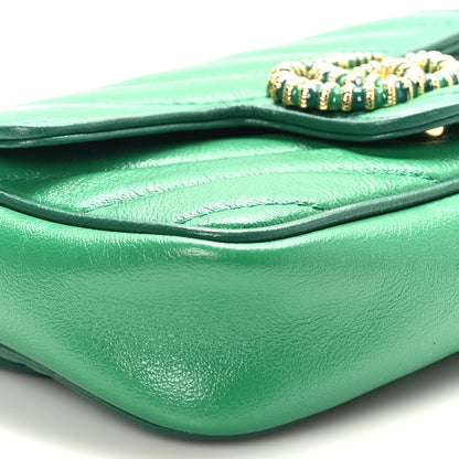 Gucci Azalea Calfskin Enamel Matelasse Diagonal Super Mini Torchon GG Marmont Shoulder Bag New Shamarock Emerald 8 of 10