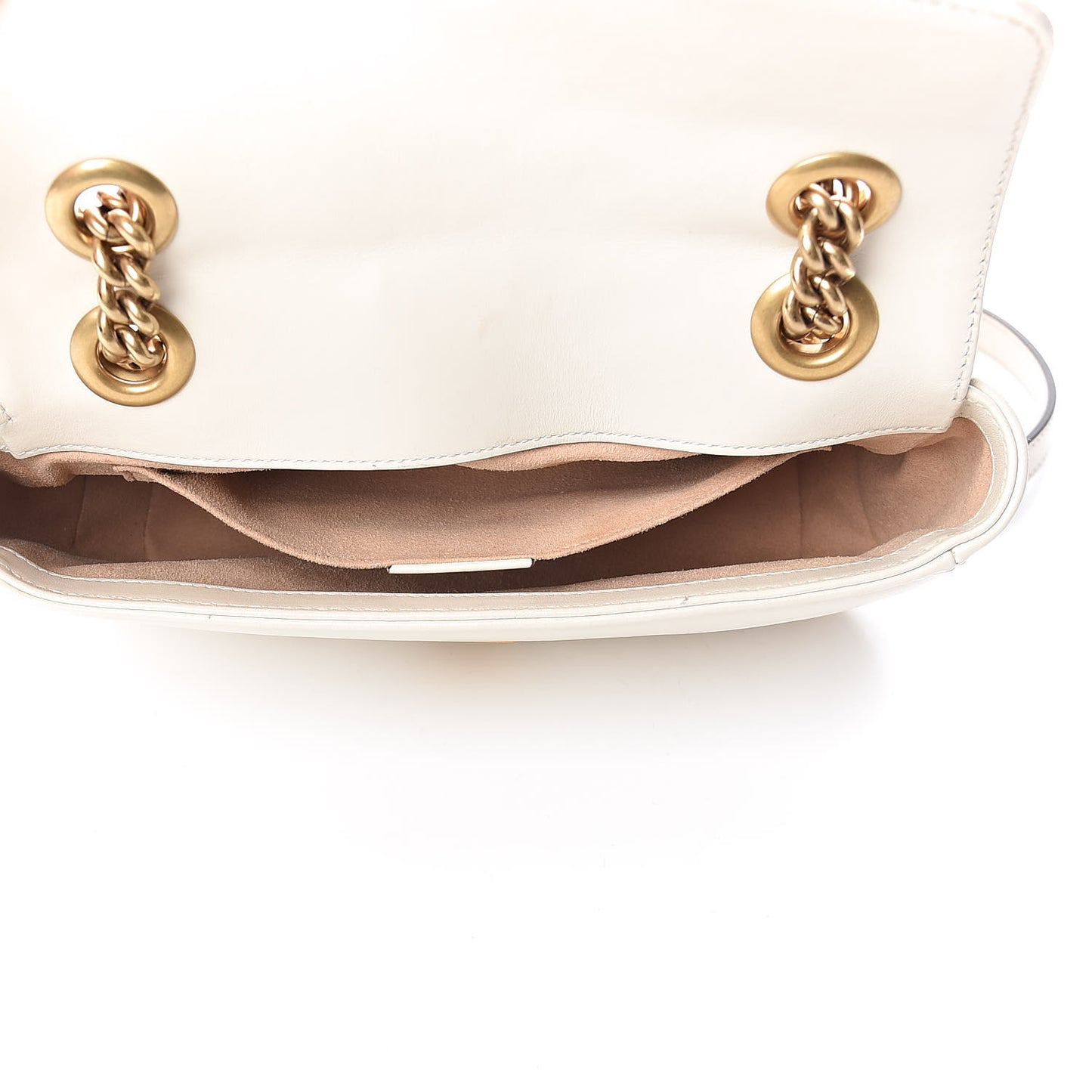 Calfskin Matelasse Mini GG Marmont Shoulder Bag White