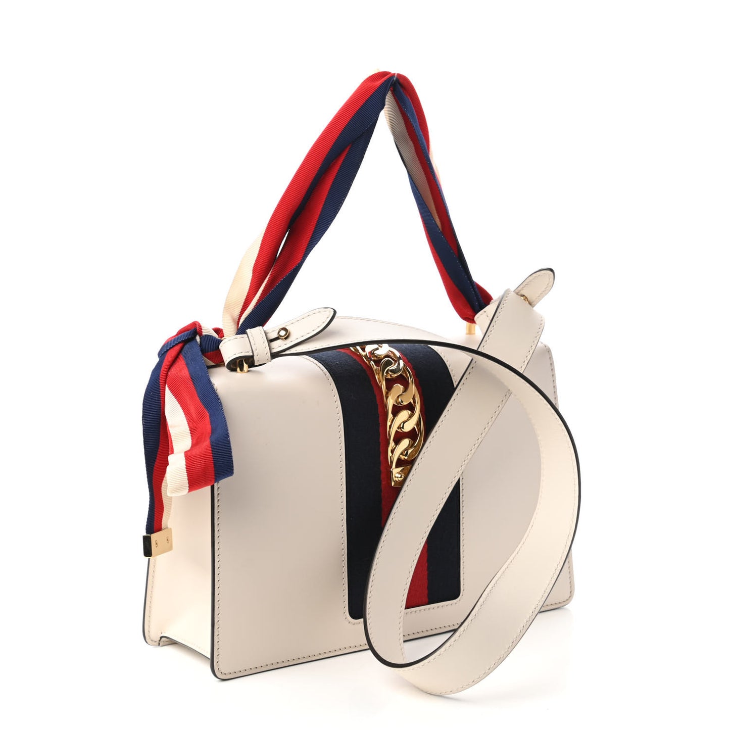 Calfskin Small Sylvie Shoulder Bag Off White
