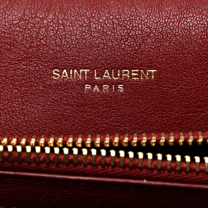 Saint Laurent Sheepskin Matelasse Chevron Monogram Medium College Bag Opyum Red 6 of 11
