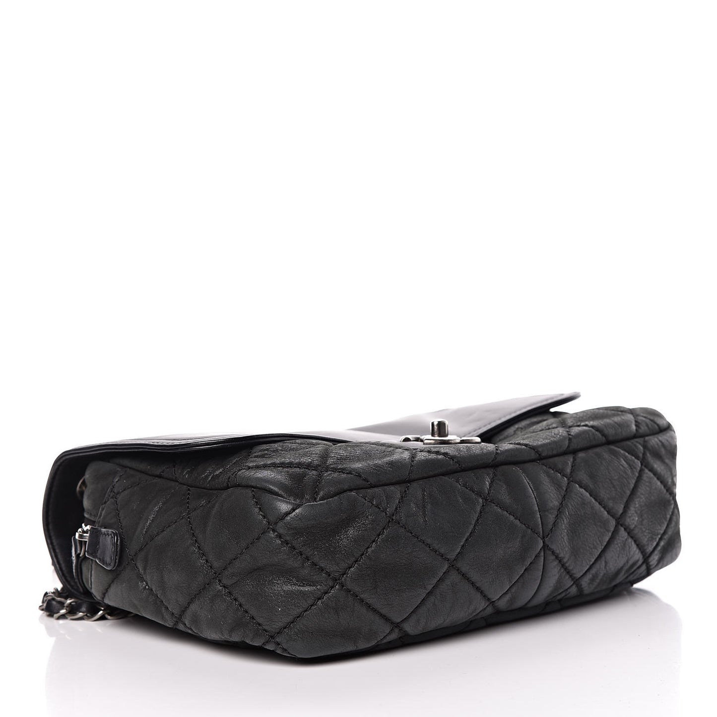 Iridescent Calfskin Medium In the Mix Flap Black