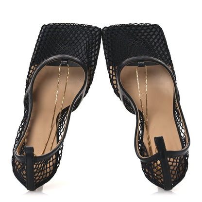 Bottega Veneta Mesh Calfskin Chain Stretch Pumps 40 Black 2 of 11