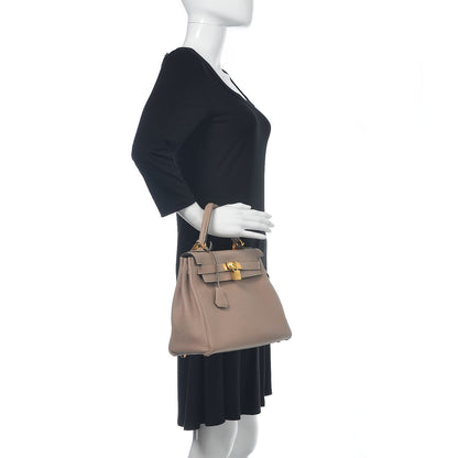 Hermes Togo Kelly Retourne 28 Gris Tourterelle 3 of 19