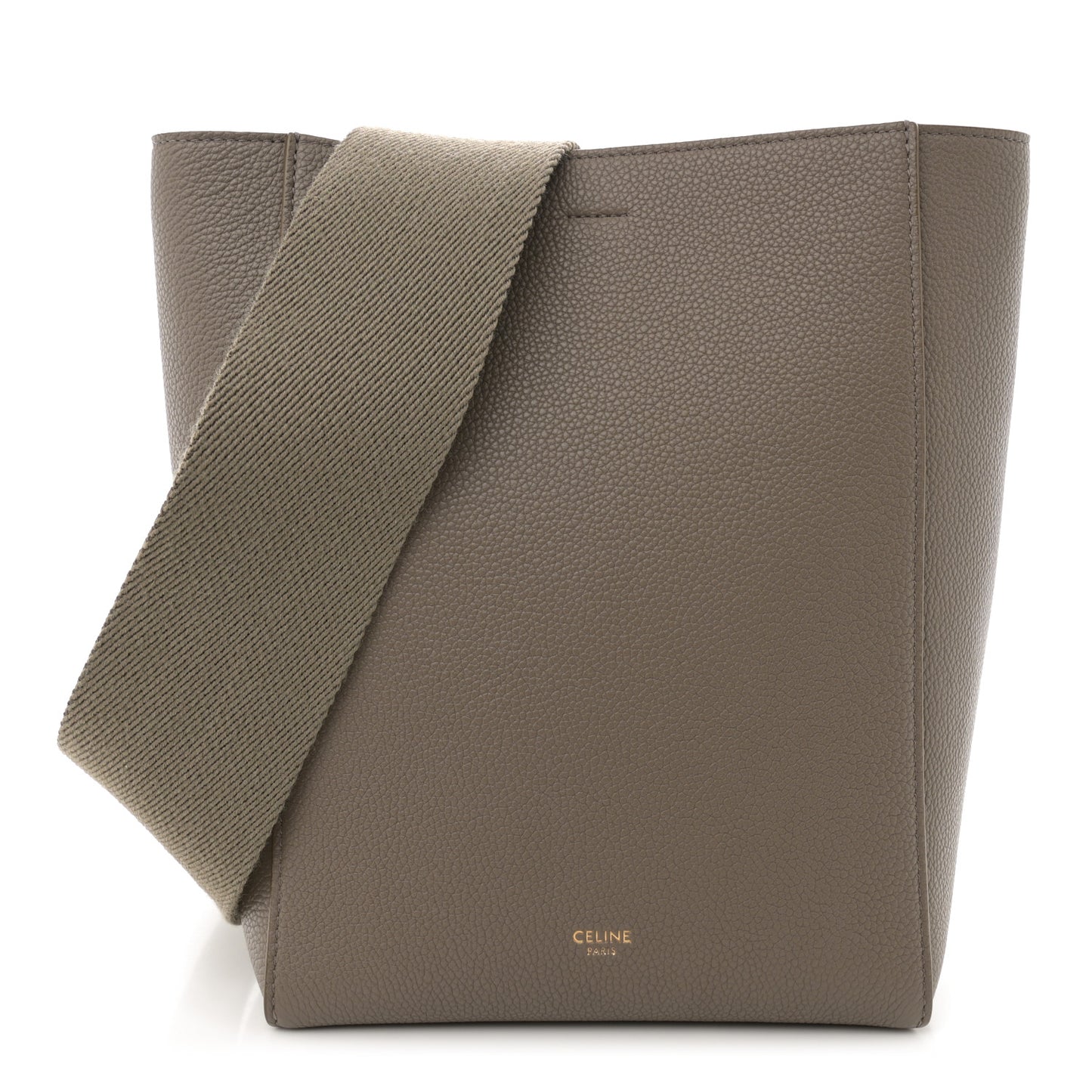Soft Grained Calfskin Small Sangle Bucket Bag Taupe