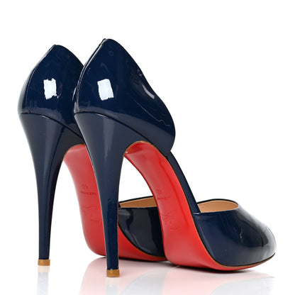 Christian Louboutin Patent Madame Claude 120 Peep Toe Pumps 40 Blue 4 of 7
