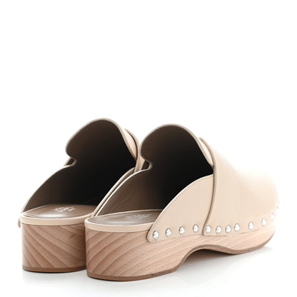 Hermes Calfskin Calya Mules 37 Hetre 3 of 8