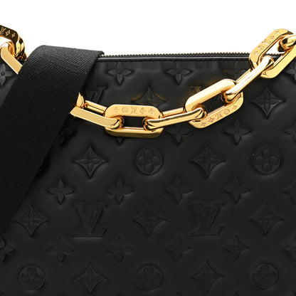 Louis Vuitton Lambskin Embossed Monogram Coussin MM Black 9 of 11