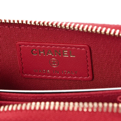 Chanel Lambskin Quilted Zip Around Coin Purse Wallet Dark Pink 6 of 7