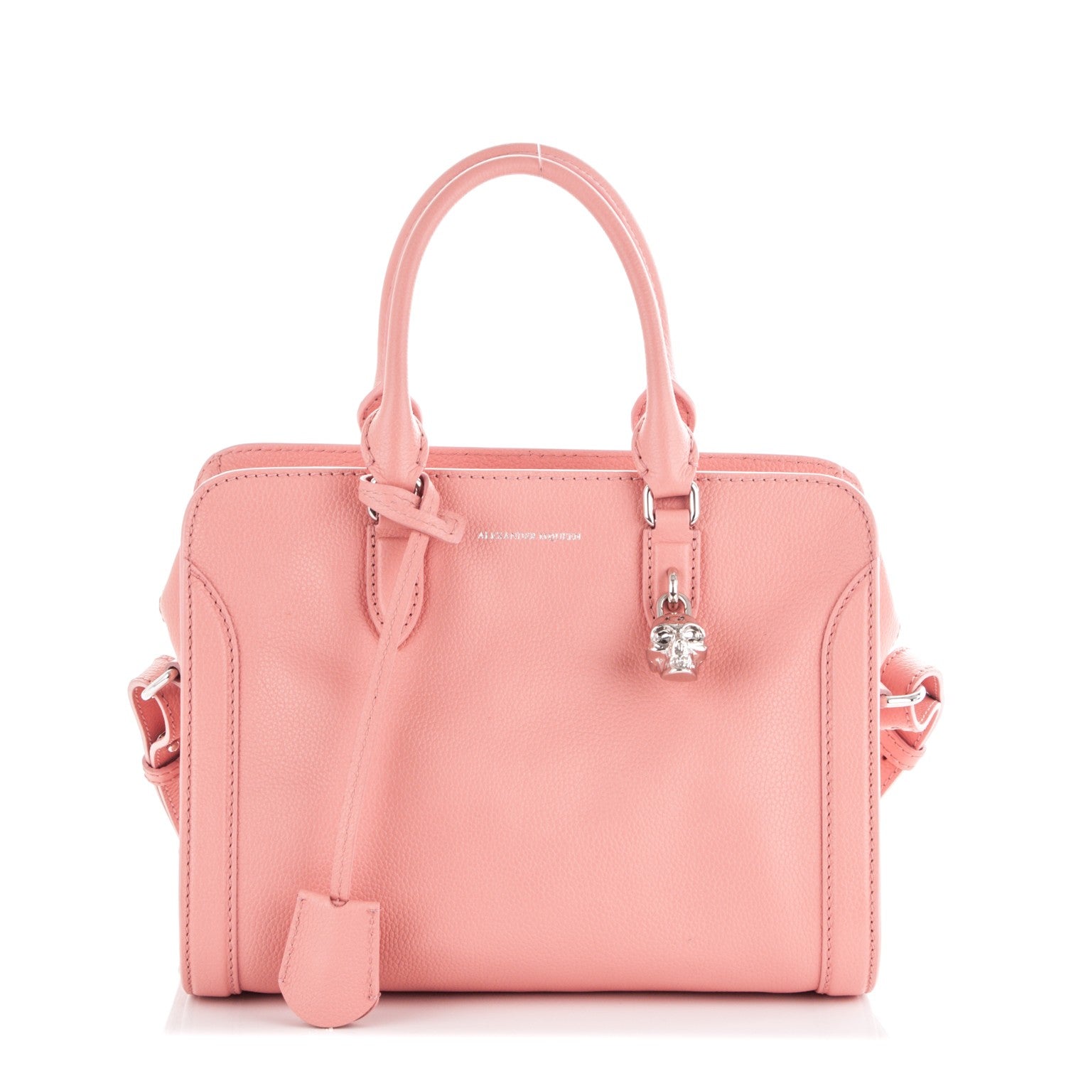 Alexander McQueen Pebbled Calfskin Small Skull Padlock Zip Around Tote Petal 1 of 7