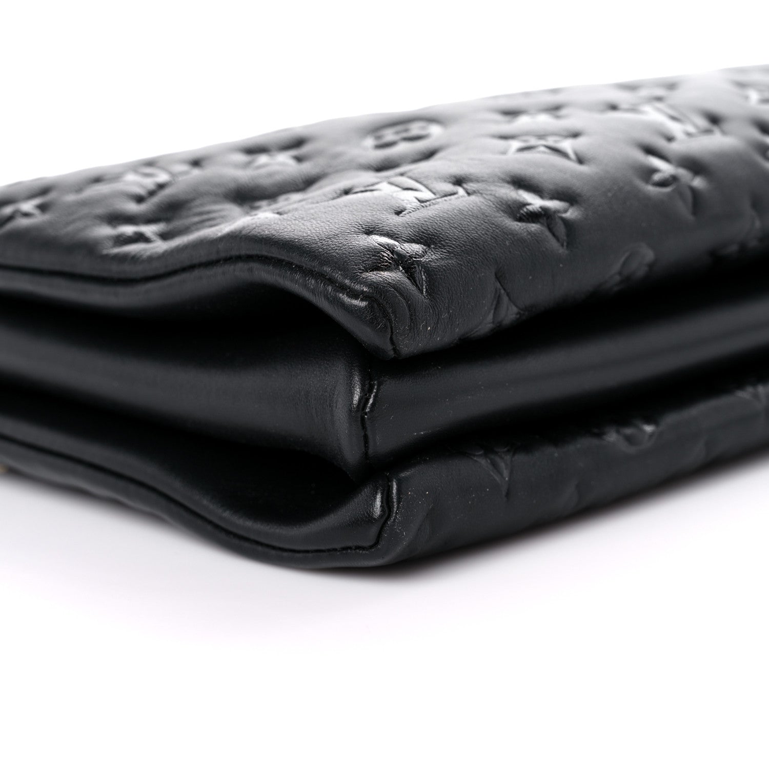 Louis Vuitton Lambskin Embossed Monogram Coussin MM Black 8 of 9