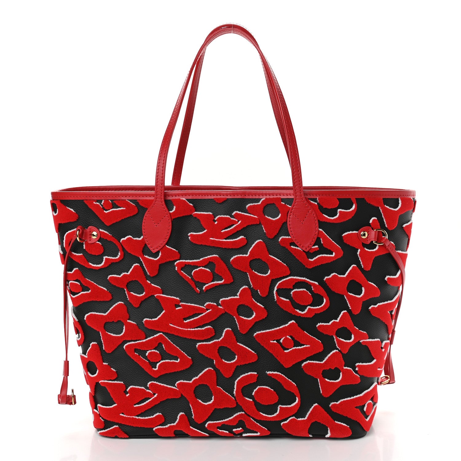 Louis Vuitton X UF Tufted Monogram Neverfull MM Black Red 2 of 10