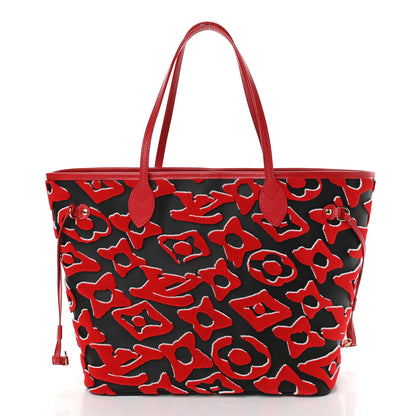 Louis Vuitton X UF Tufted Monogram Neverfull MM Black Red 2 of 10