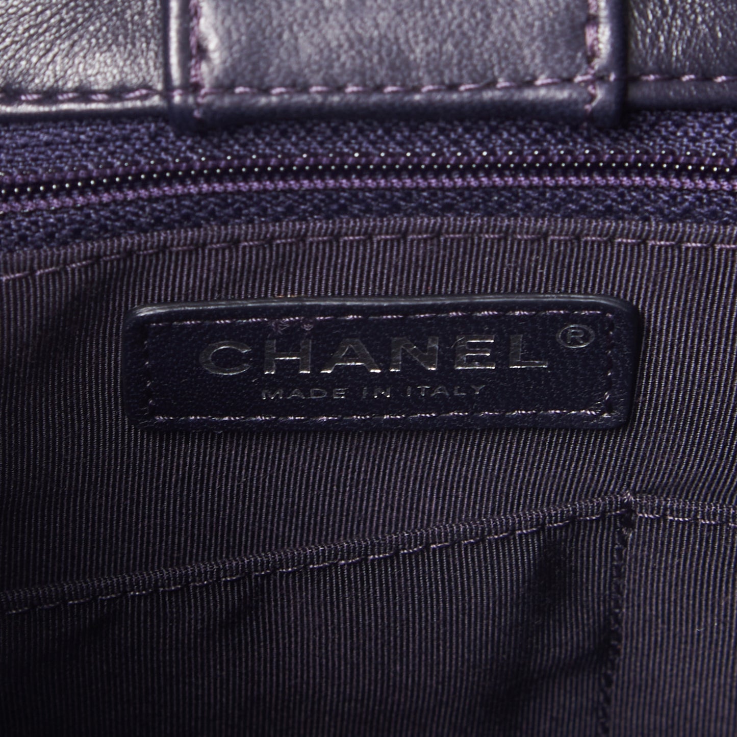Lambskin Quilted Large Drawstring Shoulder Bag Dark Purple