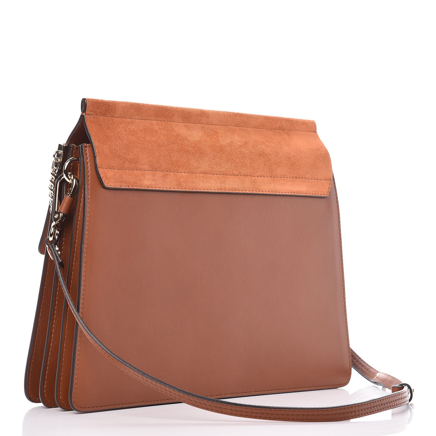Chloe Suede Calfskin Medium Faye Shoulder Bag Tobacco 3 of 11