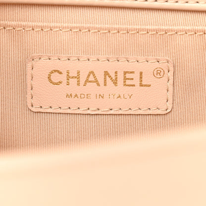 Chanel Lambskin Chevron Quilted Medium Boy Flap Light Beige 6 of 11
