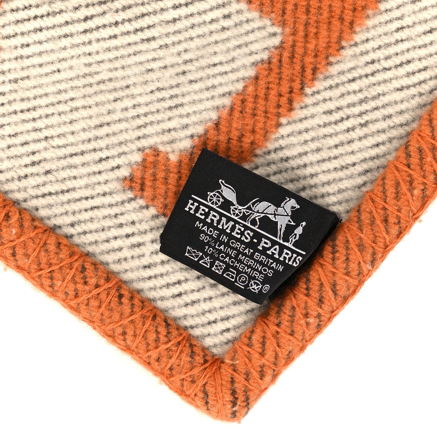 Wool Cashmere Signature Classic Avalon Blanket Ecru Potiron