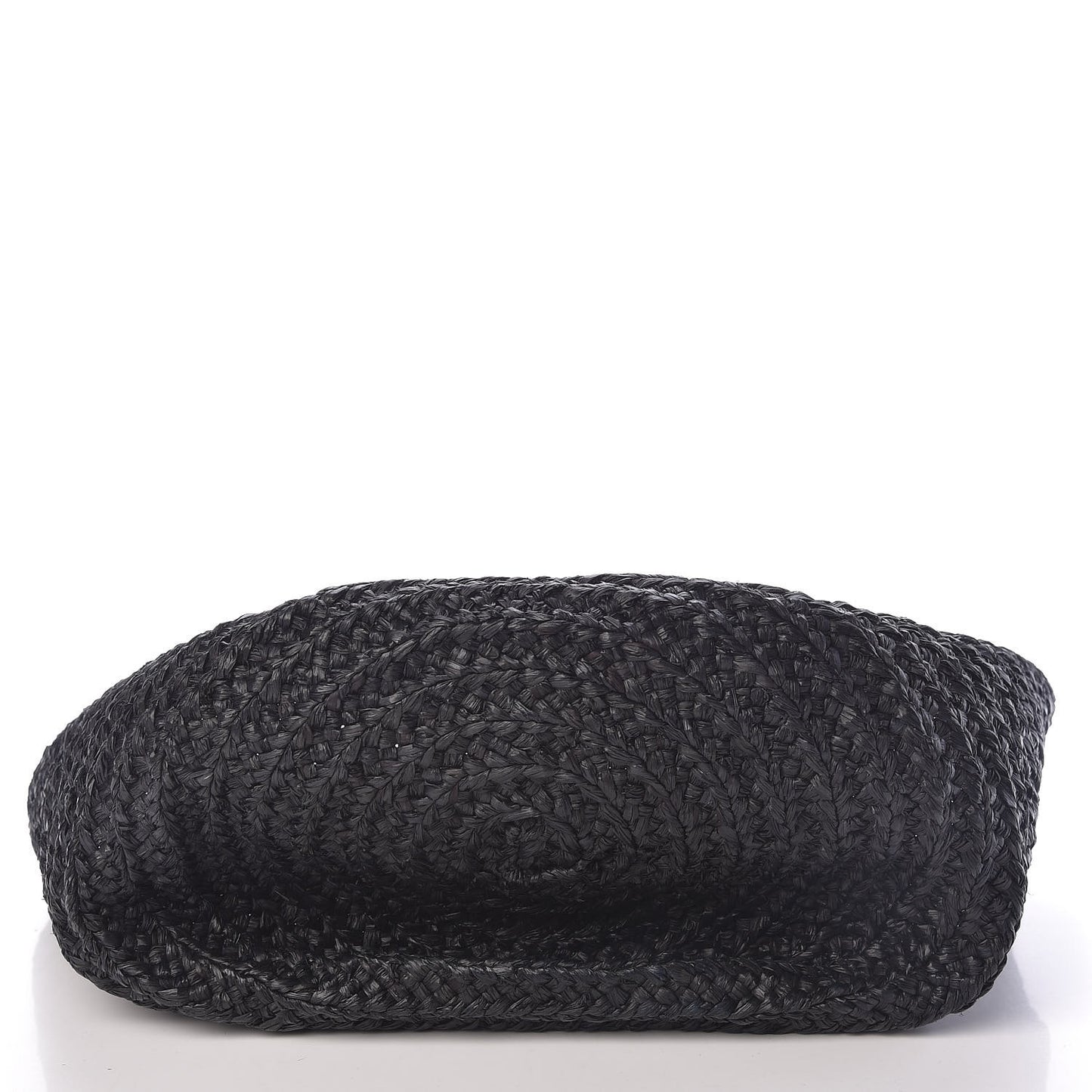 Raffia Medium Panier Bag Black
