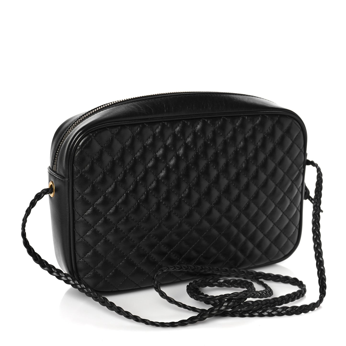 Calfskin Web Trapuntata Small GG Shoulder Bag Black