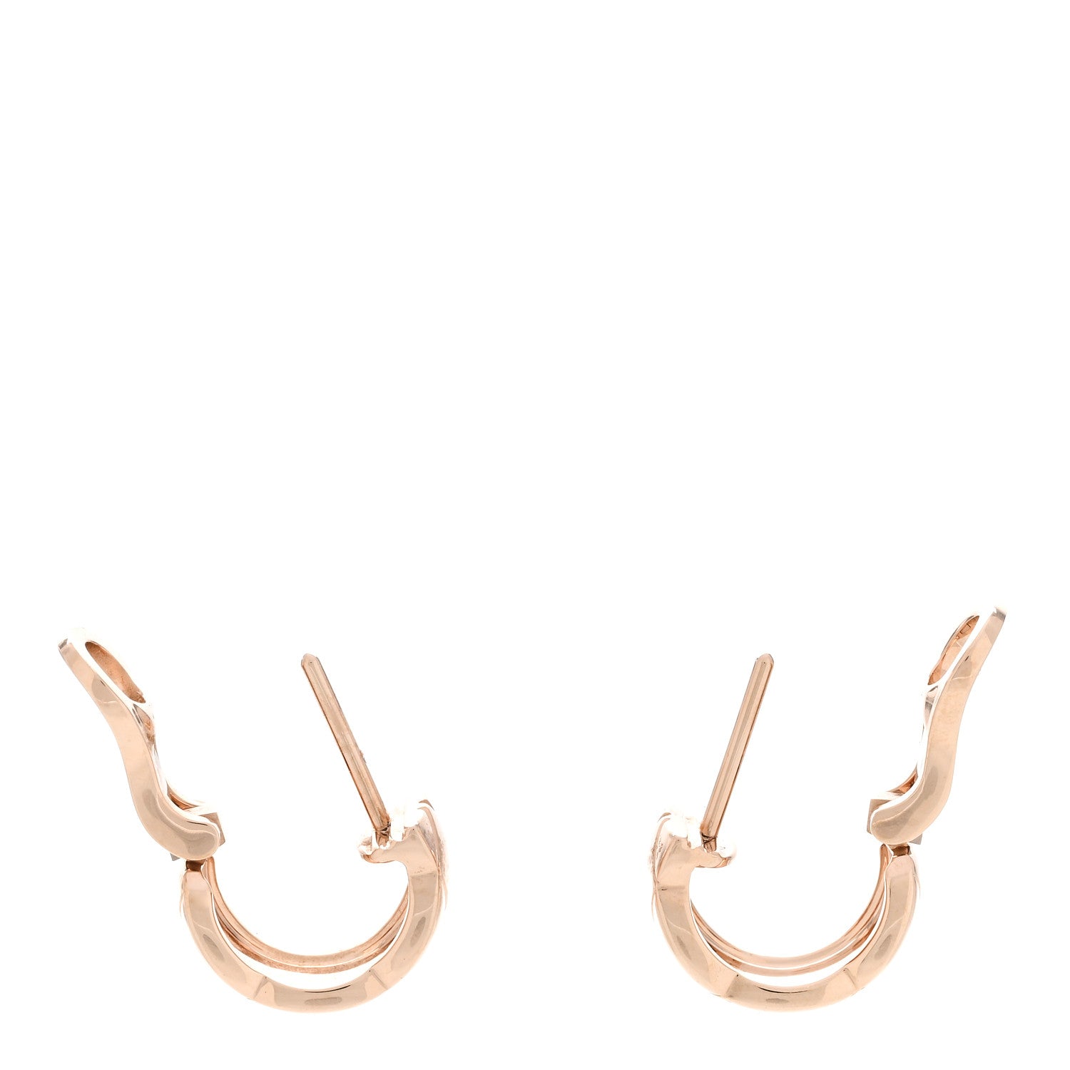 Chanel 18K Beige Gold Coco Crush Hoop Earrings 3 of 5