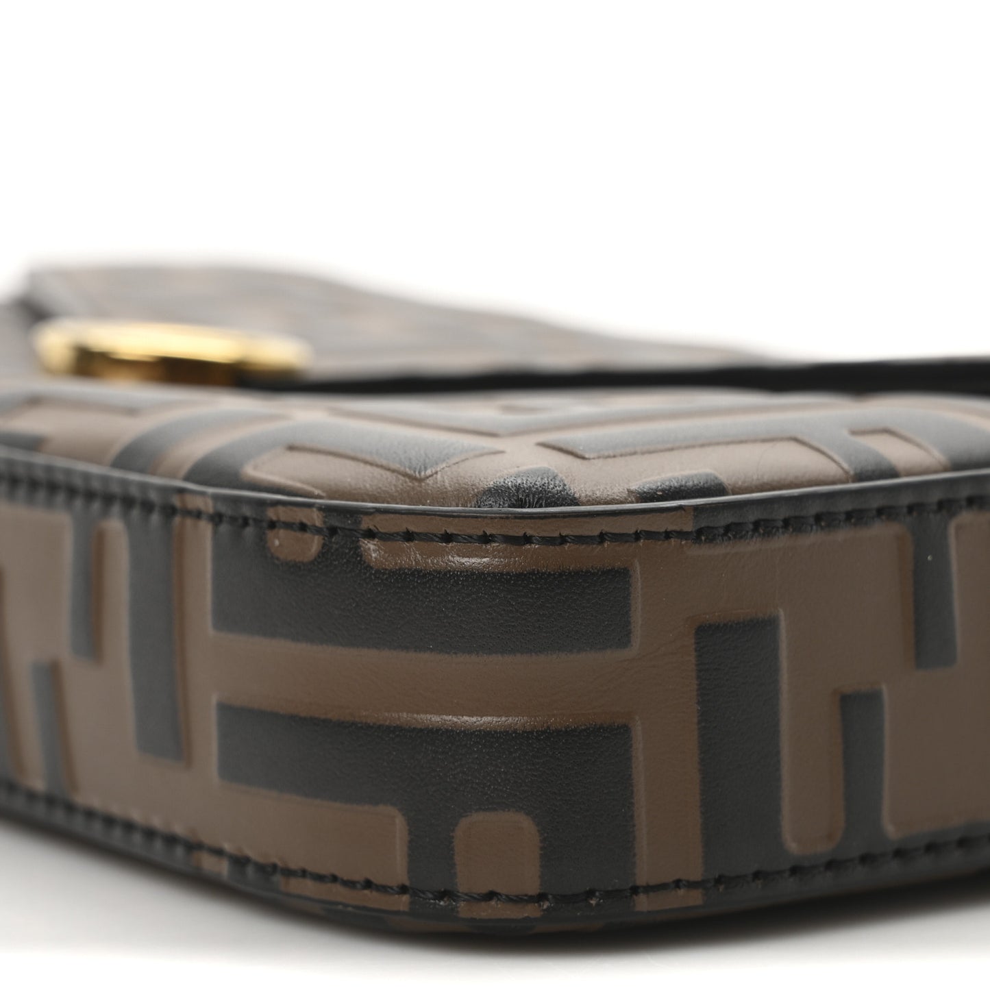 Vitello Soft F is Fendi Bi-Color FF 1974 Embossed Envelope Wallet On Chain with Pouches Maya Black