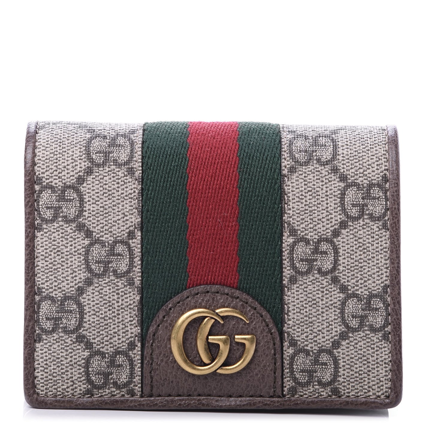 X DISNEY GG Supreme Monogram Web Three Little Pigs Ophidia Card Case Wallet Beige New Acero