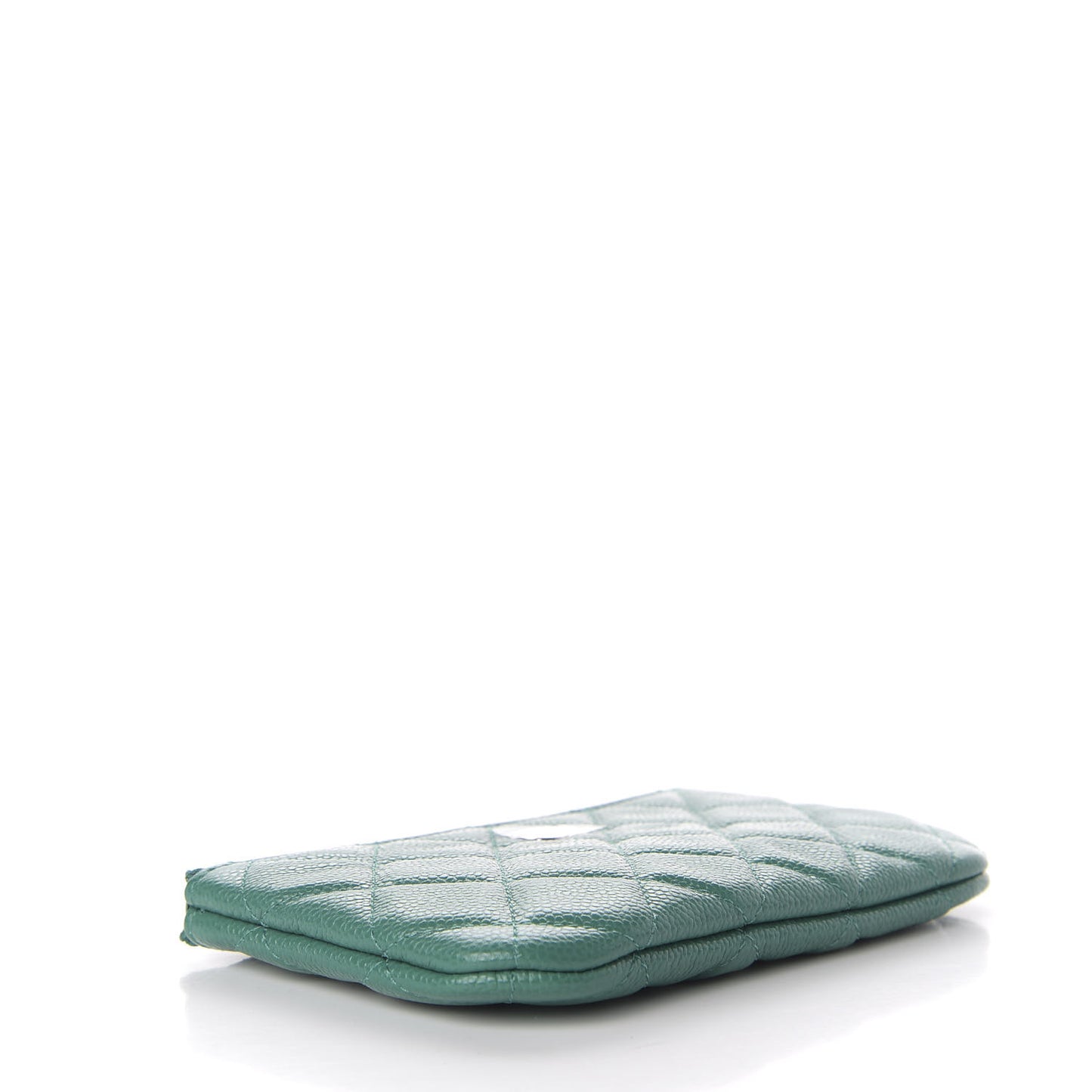 Caviar Quilted Small Cosmetic Case Green