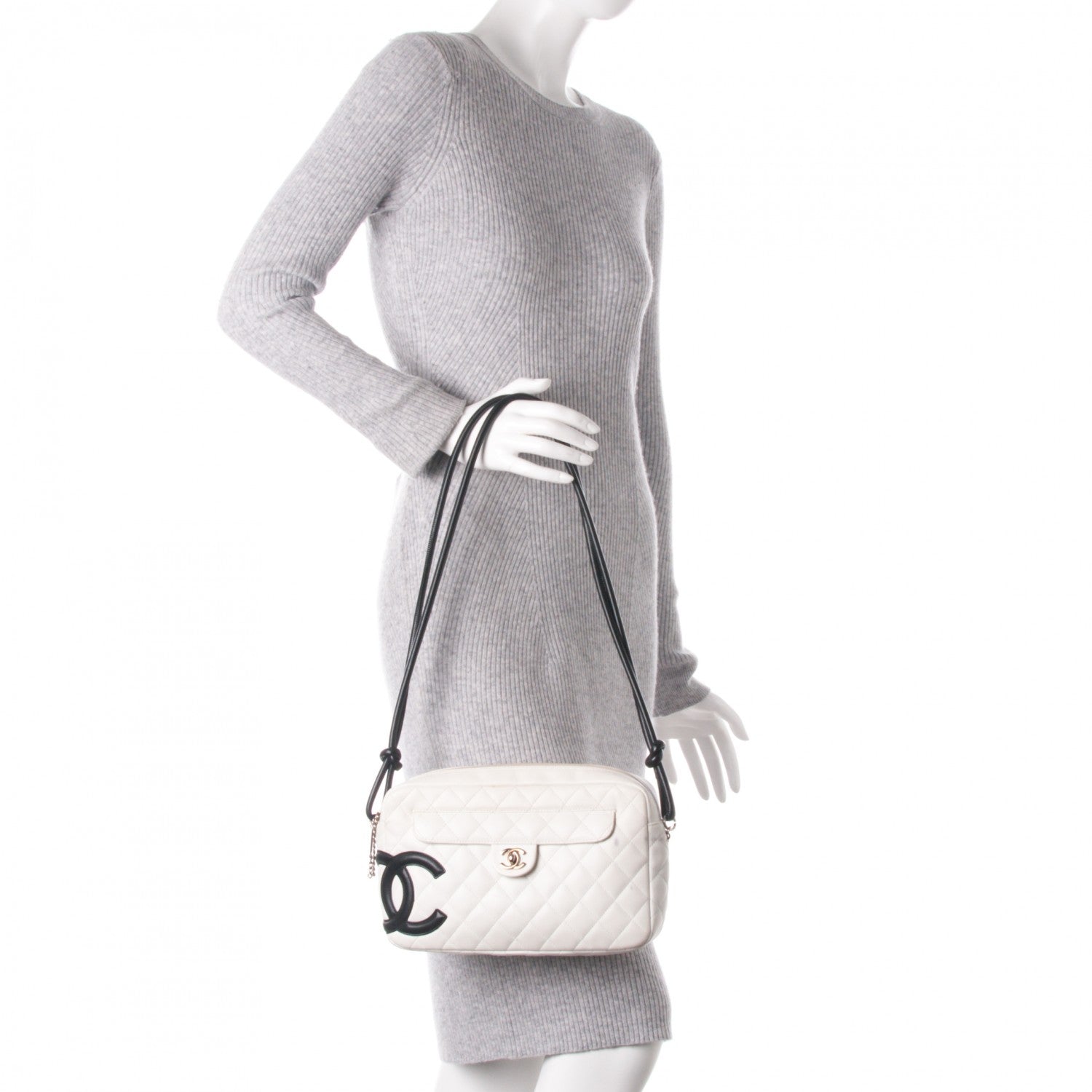 Chanel Calfskin Quilted Cambon Camera Case White 2 of 8