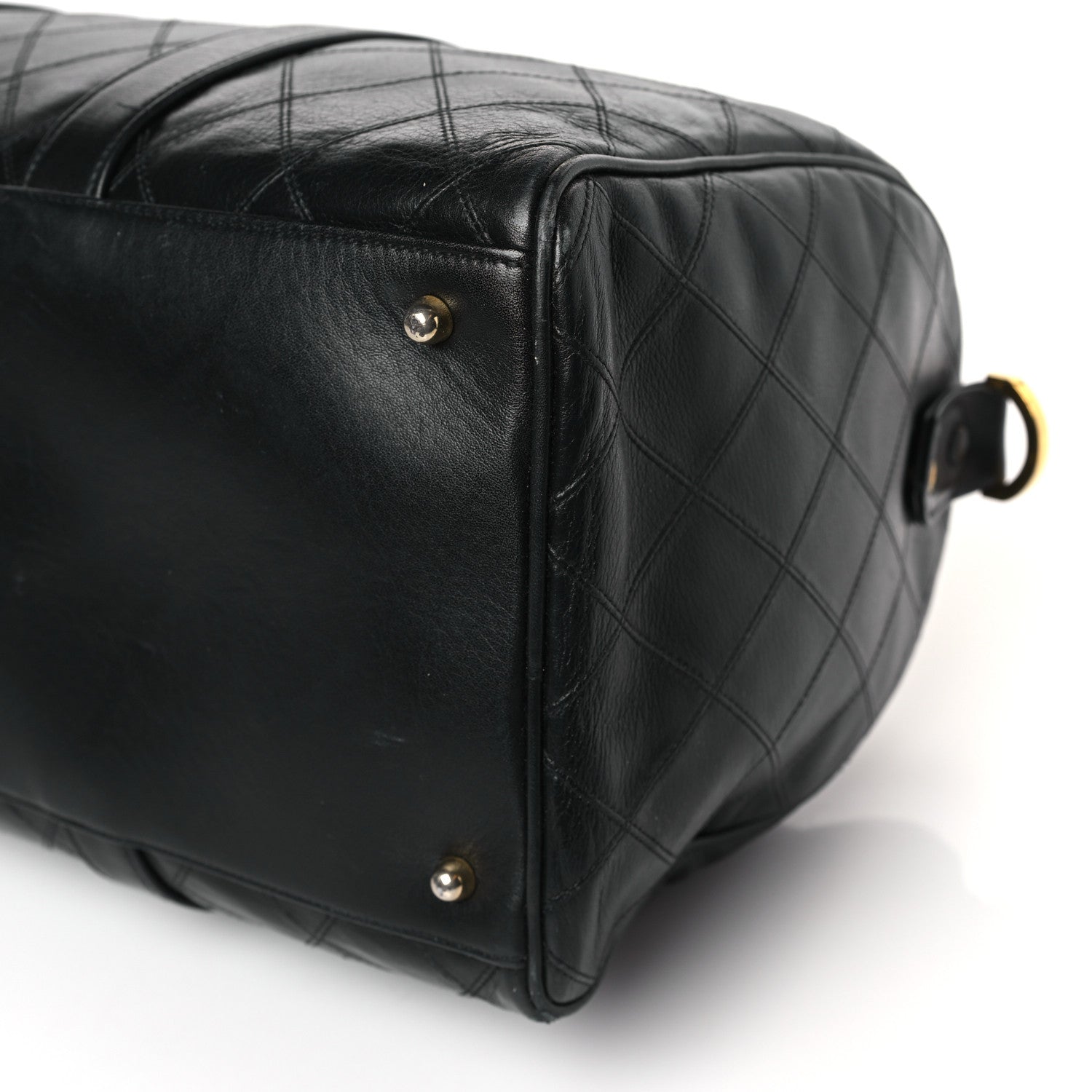 Chanel Calfskin Stitched CC Boston Black 9 of 11