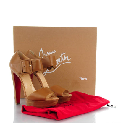 Christian Louboutin Calfskin Haute Retene 140 Platform Sandals 39 Noisette 7 of 7