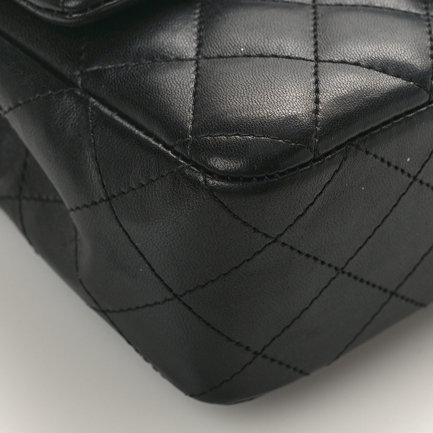 Lambskin Quilted Mini Rectangular Flap Black