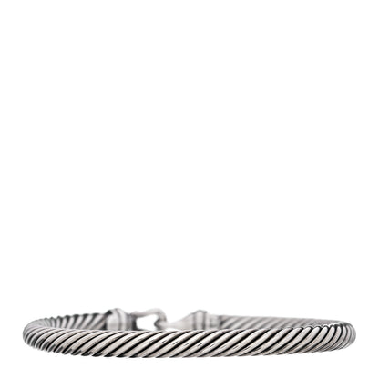David Yurman Sterling Silver 18K Yellow Gold 5mm Cable Classic Buckle Bracelet 3 of 6
