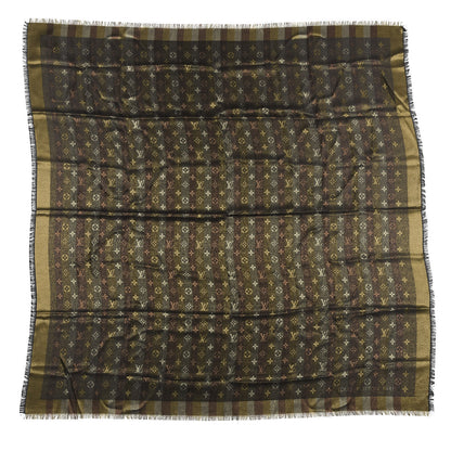 Louis Vuitton Silk Lurex Wool So Shine Monogram Shawl Black 1 of 3