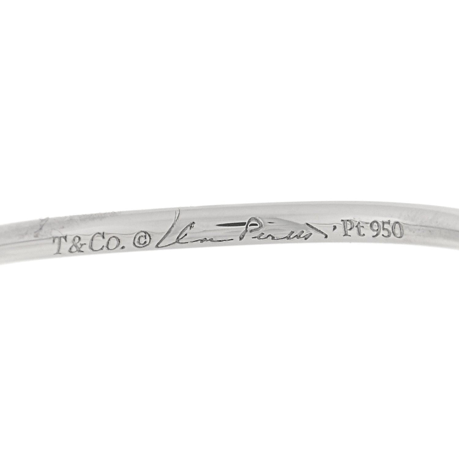Tiffany Platinum Diamond Elsa Peretti Single-Row Wave Ring 54 7 4 of 5