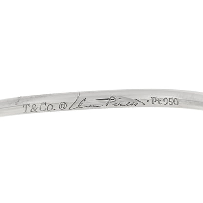 Tiffany Platinum Diamond Elsa Peretti Single-Row Wave Ring 54 7 4 of 5