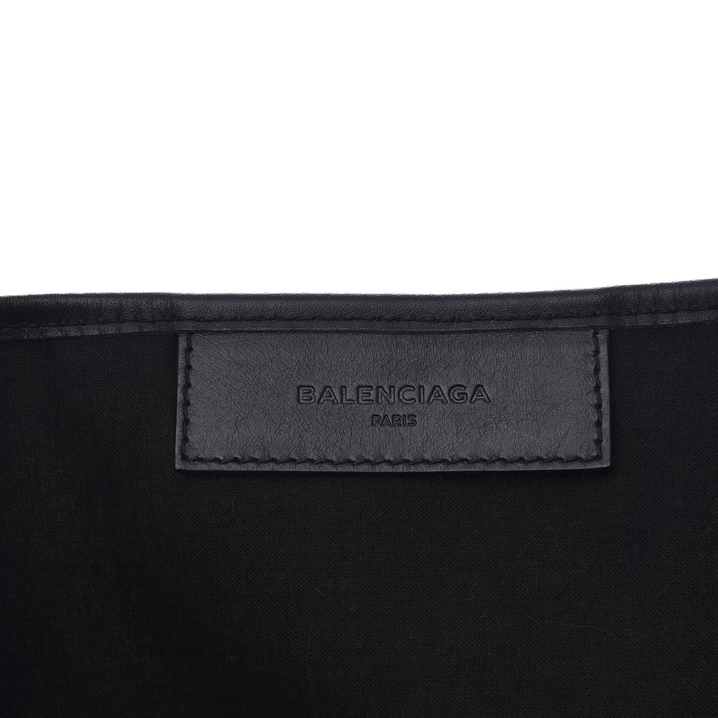 Cotton Canvas Calfskin M Navy Cabas Natural Black