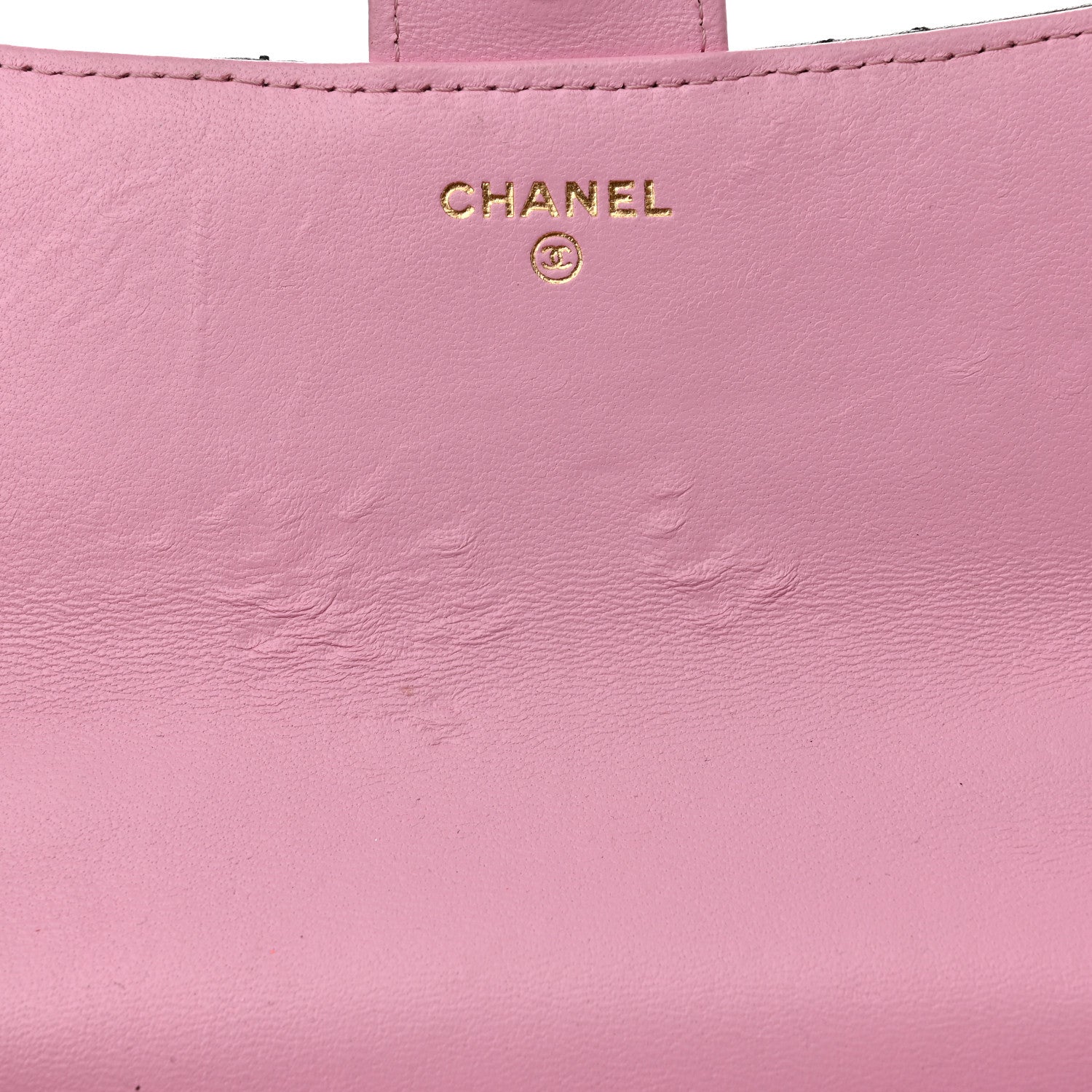 Chanel Lambskin Quilted Flap Phone Holder With Chain Black Lilac 8 of 15