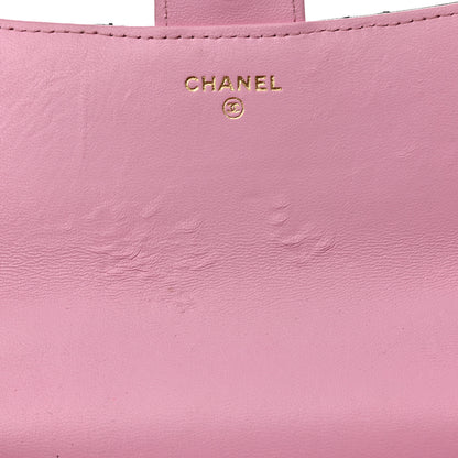 Chanel Lambskin Quilted Flap Phone Holder With Chain Black Lilac 8 of 15
