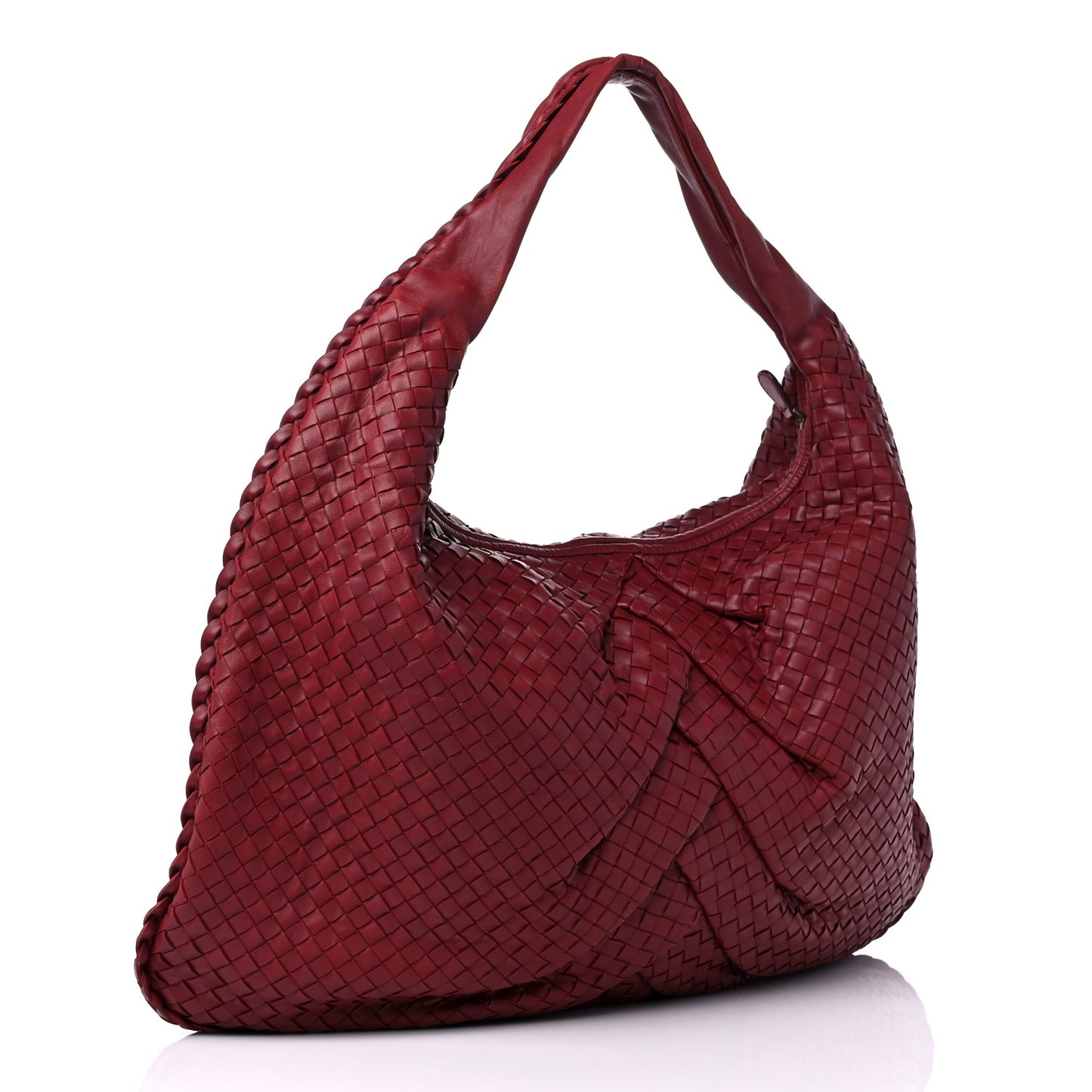 Nappa Intrecciato Pleated Large Veneta Hobo Eclipse