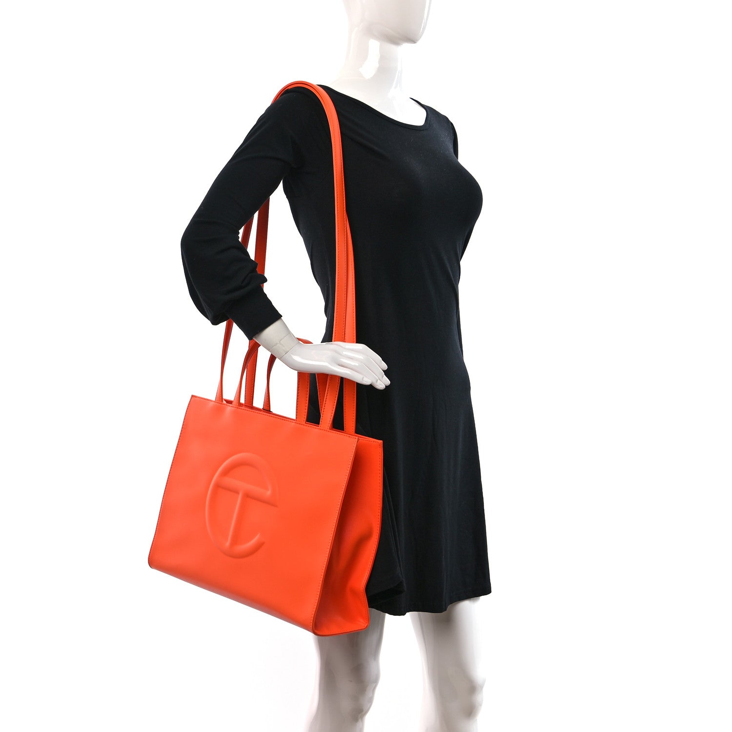 Telfar Vegan Leather Medium Shopping Bag Orange 2 of 8
