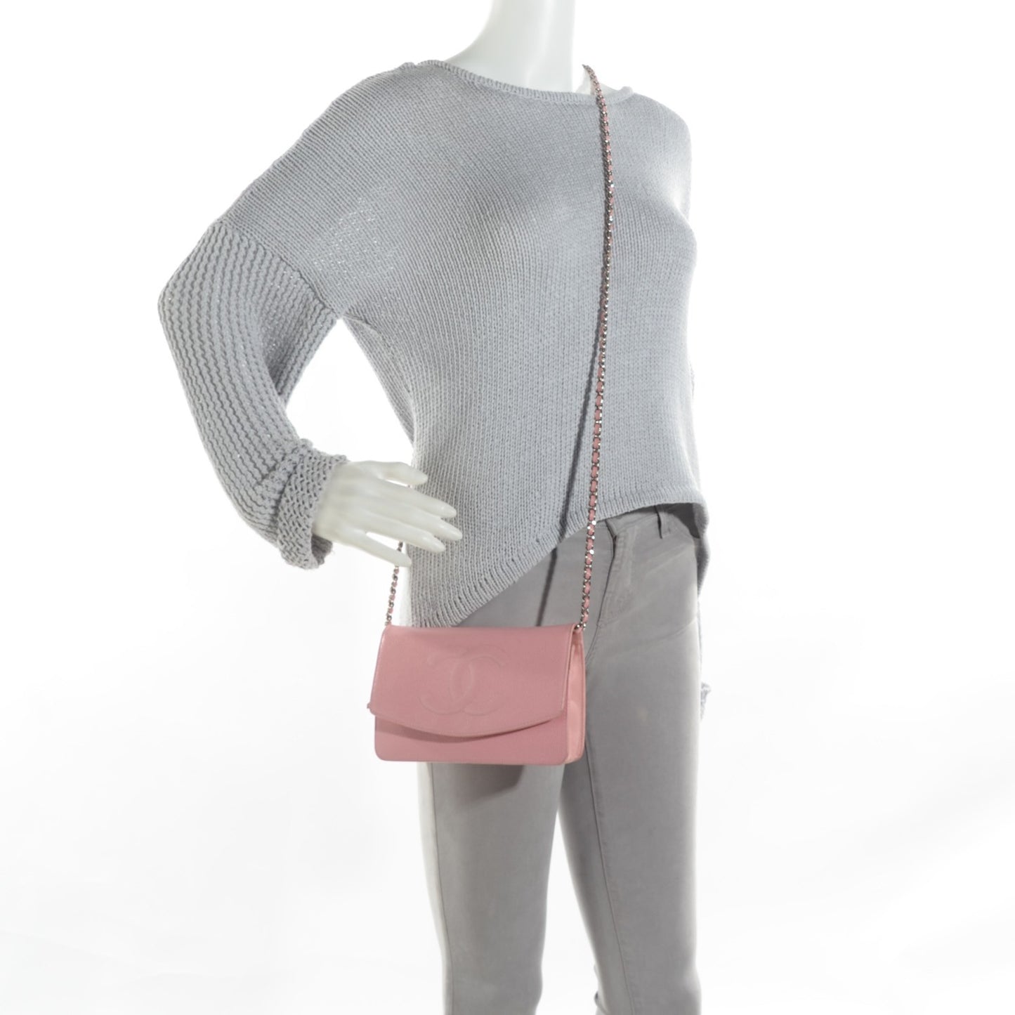 Caviar Timeless CC Wallet on Chain WOC Pink