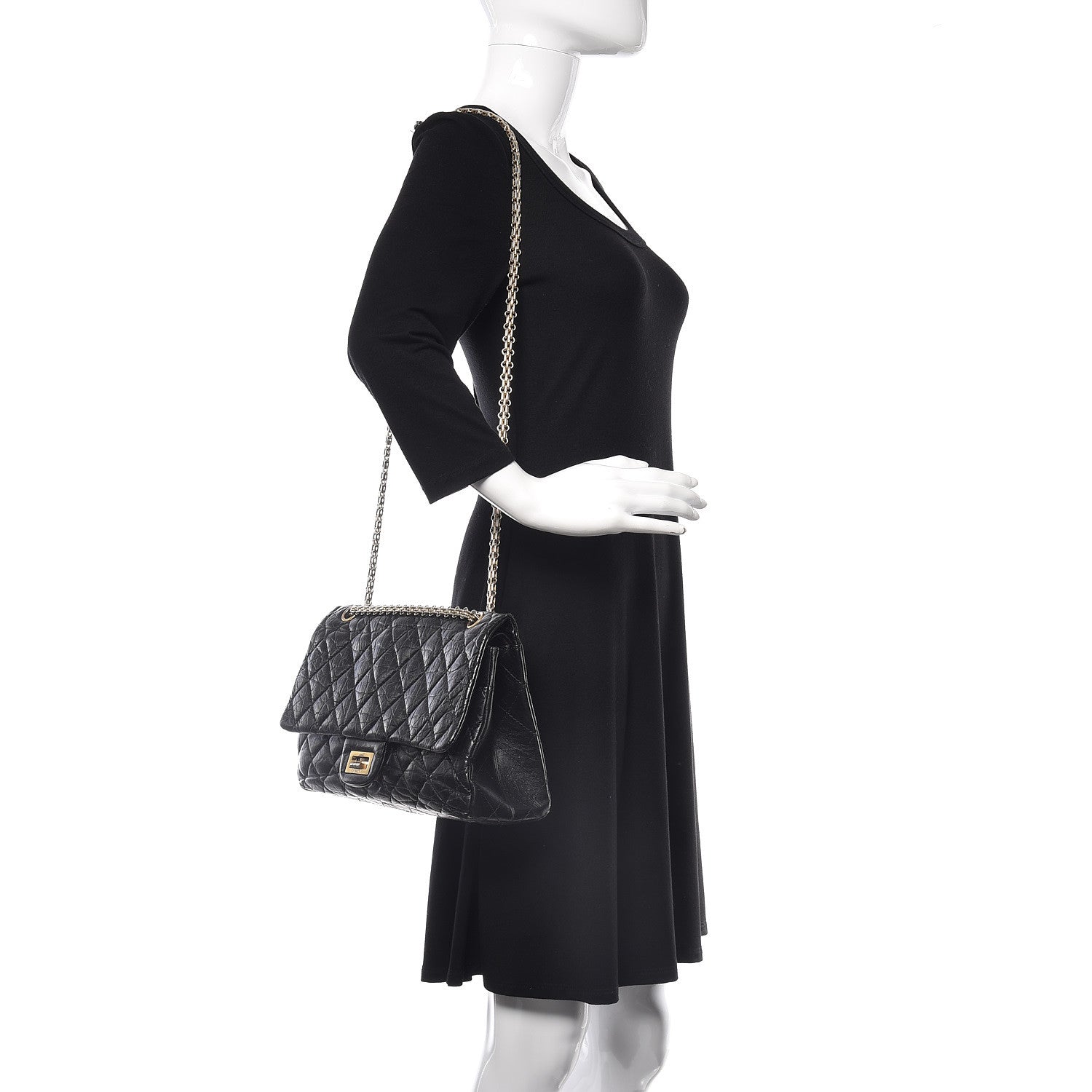 Chanel Aged Calfskin Quilted 2.55 Reissue 227 Flap Black 3 of 15