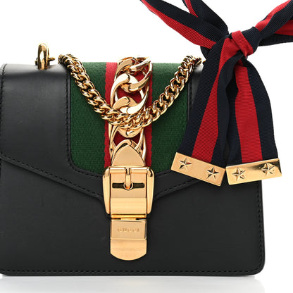 Gucci Calfskin Mini Sylvie Chain Shoulder Bag Black 8 of 15