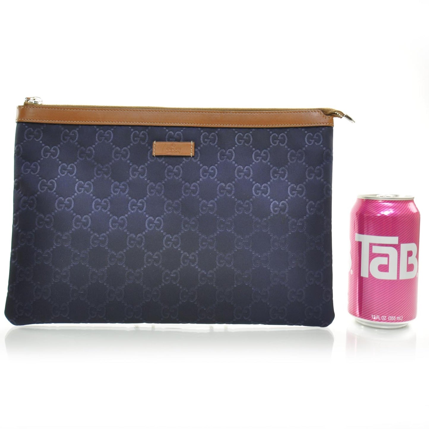 Nylon Monogram Zip Top Pouch Blue