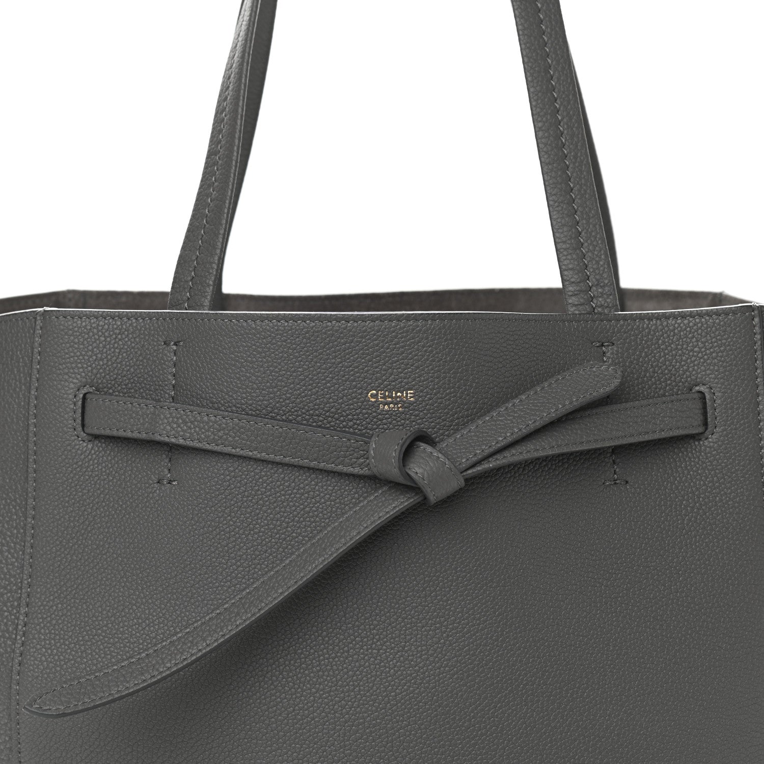 Celine Soft Grained Calfskin Small Belt Cabas Phantom Grey 9 of 11