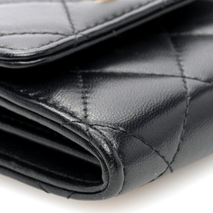 Chanel Lambskin Quilted Pearl Crush Clutch With Chain Black 8 of 9