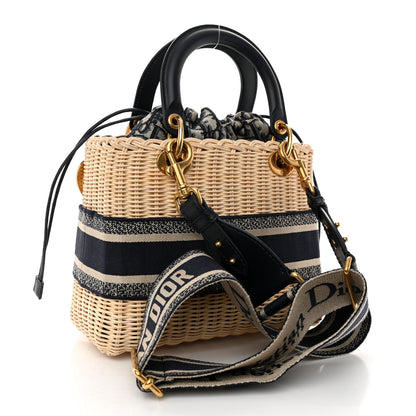 Christian Dior Wicker Oblique Medium Lady Dior Bag Blue 3 of 11