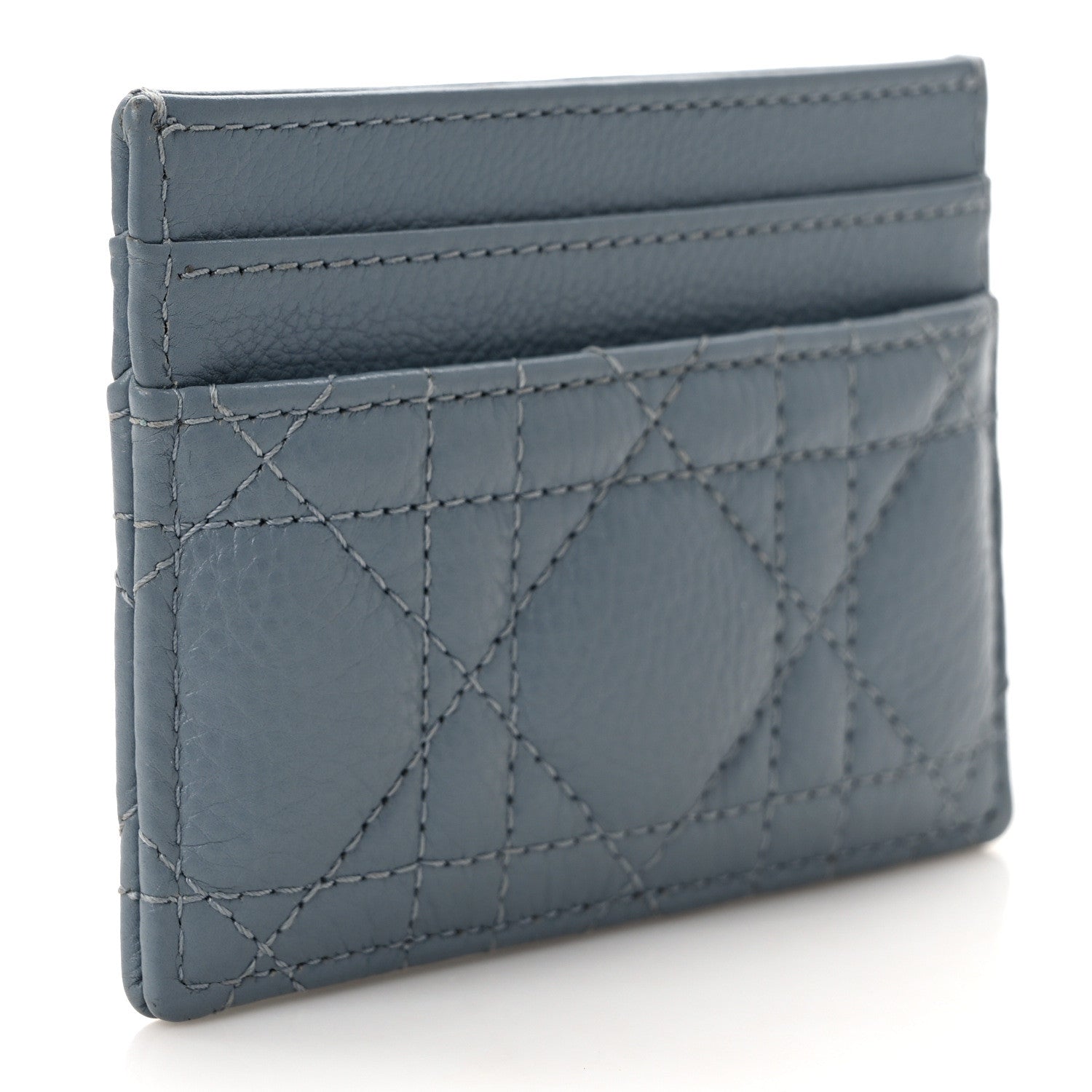 Christian Dior Supple Calfskin Cannage Caro Five-Slot Card Holder Cloud Blue 3 of 7