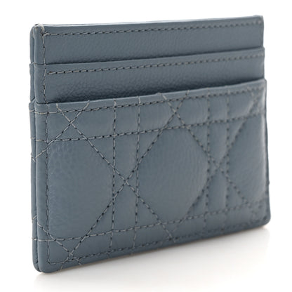 Christian Dior Supple Calfskin Cannage Caro Five-Slot Card Holder Cloud Blue 3 of 7
