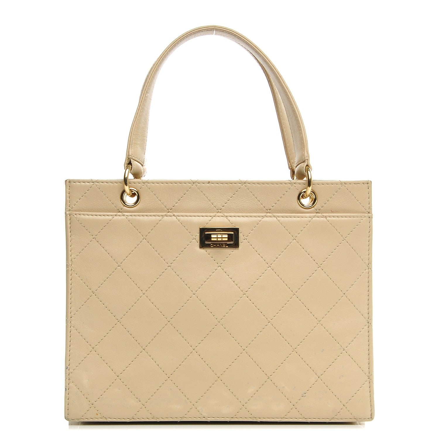 Chanel Calfskin Quilted Mademoiselle Tote Beige 1 of 13
